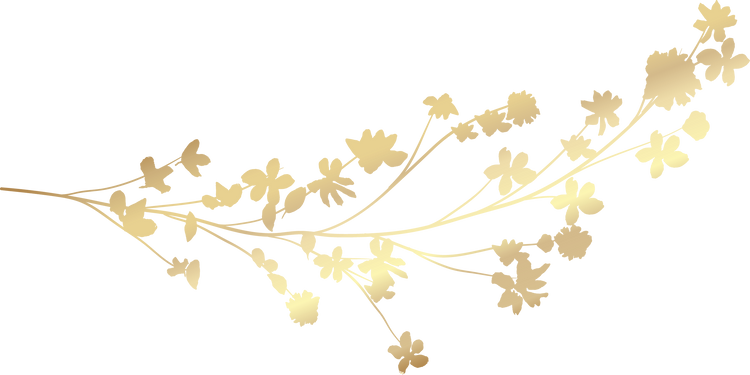 Gold flower branch illustration