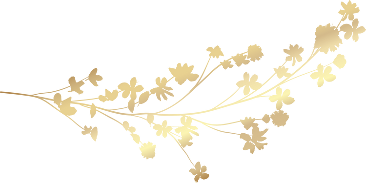 Gold flower branch illustration